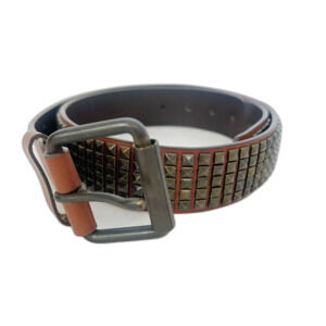 Candie's Brown Leather Studded Belt Women's Size M Punk Grunge Western Boho